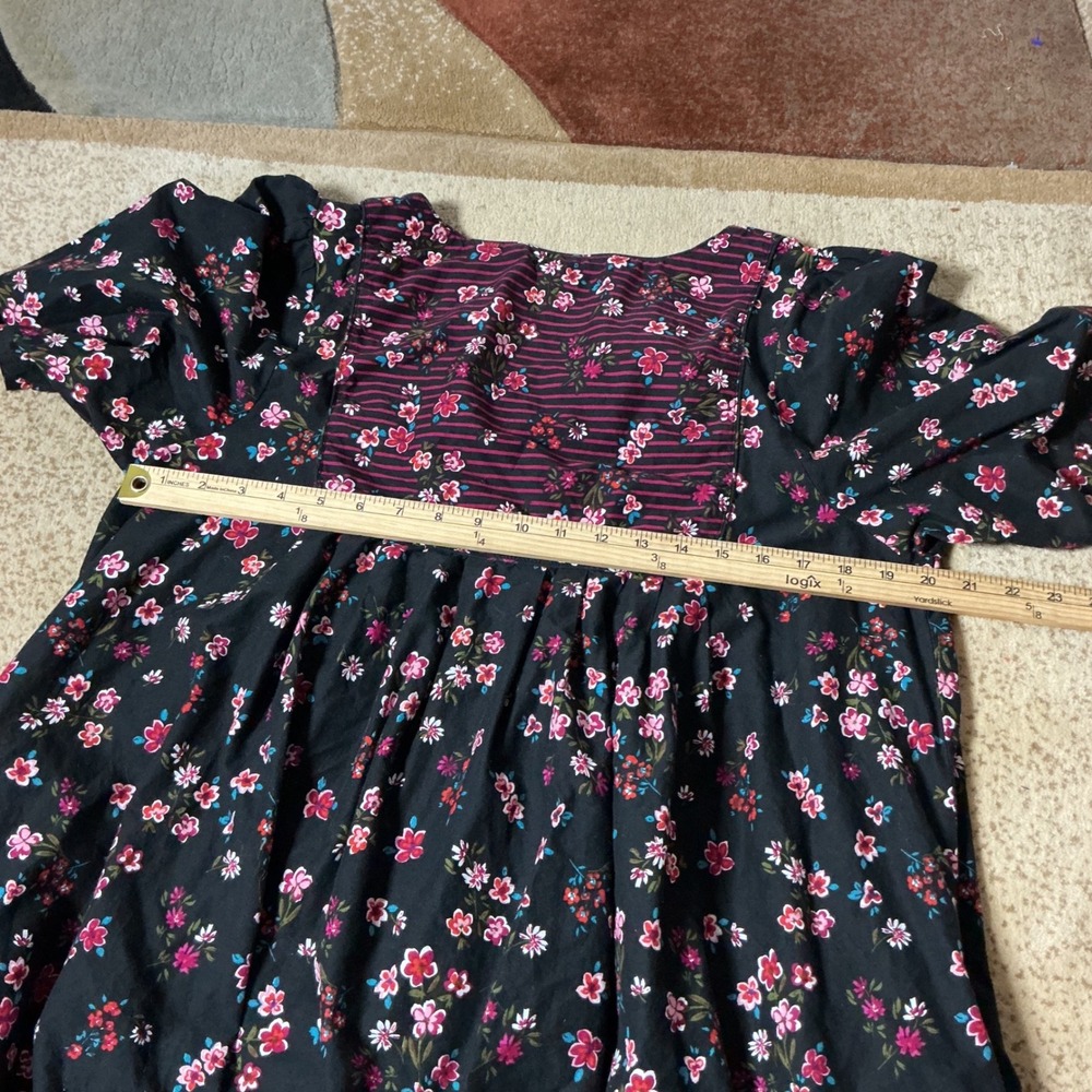 Only Necessities Womens Cottagecore Floral Cotton Maxi Dress Black Pink 14/16 M - Picture 2 of 7